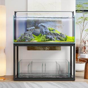 鱼缸底柜鱼缸架子带门底座客厅家用落地多层带柜子铁艺承重置物架