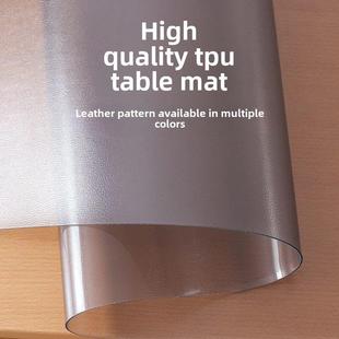 Zi孟经典Tpu桌垫定制简单黑色咖啡桌纯灰白色桌布桌布Tpu防水免洗