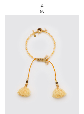 子休沉香黄水晶手链马年礼物