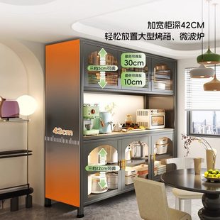 厨房玻璃餐边柜置物架落地多功能微波炉烤箱锅架多层储物收纳橱柜