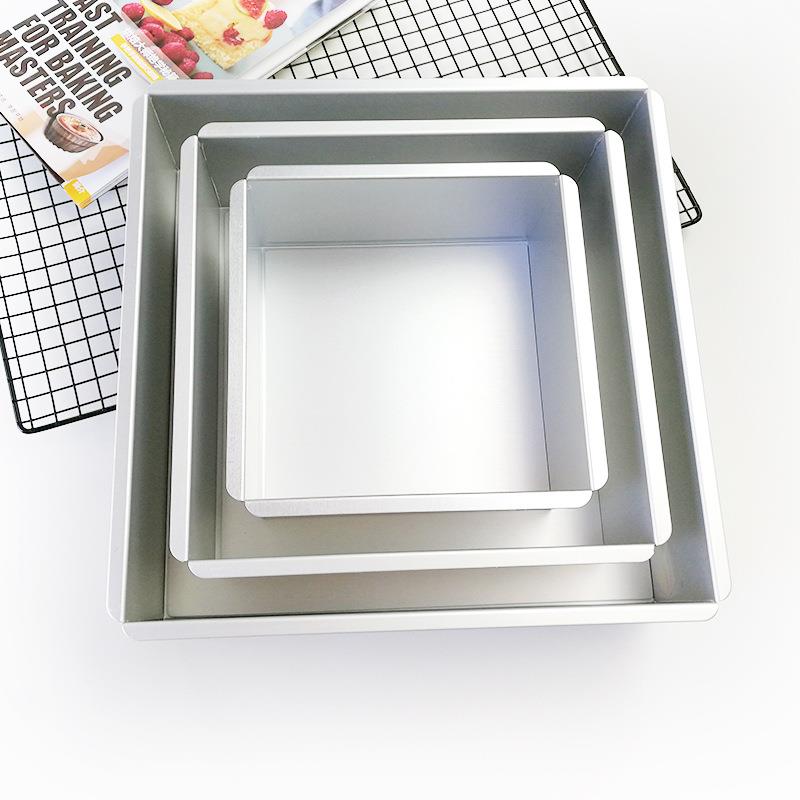 铝合金阳极方形活底模 6 8 10寸 戚风蛋糕模具 蛋糕烘焙工具