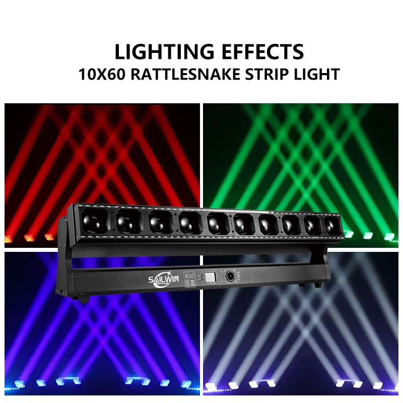 10x60W Beam Wash with LED Strips Light Pixel Bar Beam Wash
