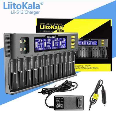 LiitoKala Lii-S12+car 12槽LCD液晶显示屏 1865/21700/9V充电器
