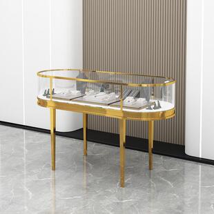 不锈钢曲面圆形弧形玻璃珠宝展示柜扇形玻璃柜首饰品珠宝金店展柜