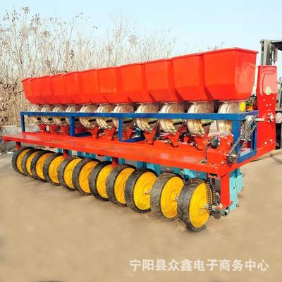 苏丹家用大马力拖拉机牵引花生精播机多行可选种肥同施免间苗