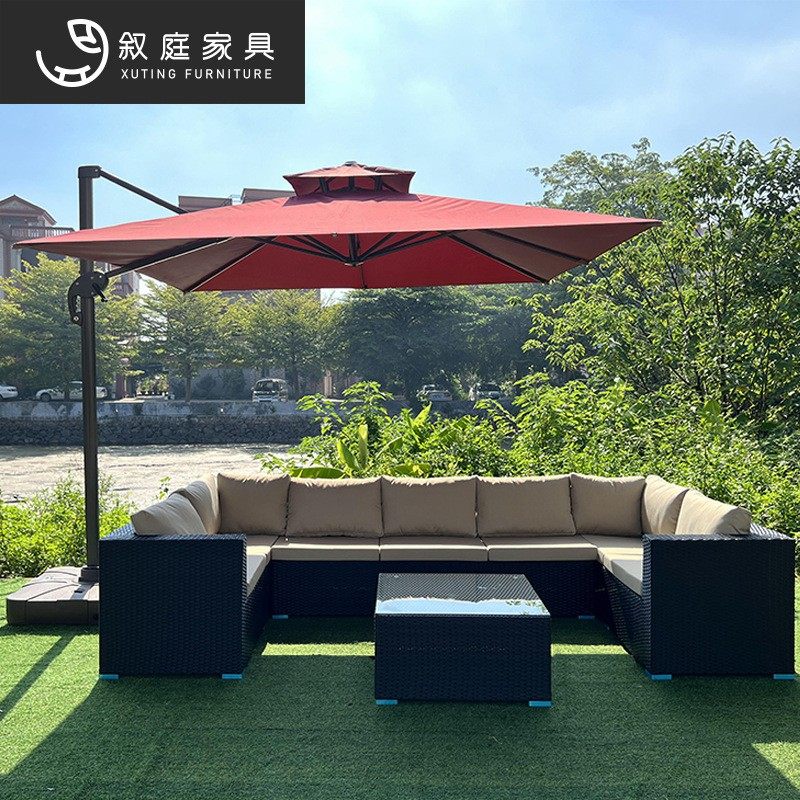 庭院民宿酒店户外外摆藤编沙发室外花园多人休闲藤艺躺椅组合家具,住宅家具,户外沙发,淘宝优惠券,粉丝福利购,淘宝优惠卷