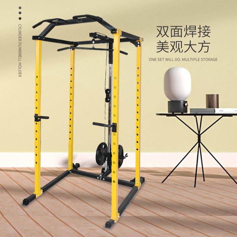 多方位家用深蹲架框式龙门架健身杠铃架卧推架综合深蹲架训练器材