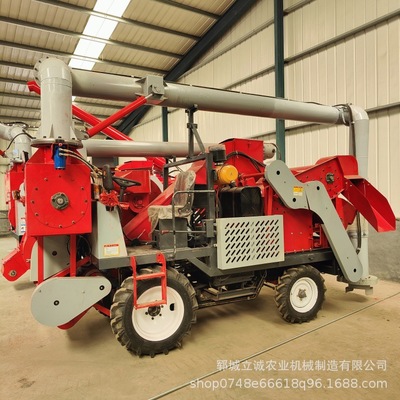 大型风吸式玉米脱粒机自走式大型五轴自吸加前铲两用玉米脱粒机