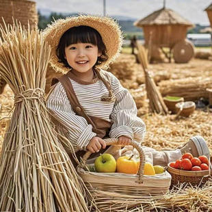 天然精选稻草原材手工编织材料幼儿园手工稻杆子编织草绳捆绑扎