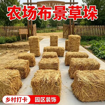 室内专用草垛干稻草装饰沙发草凳子网红摄影道具造景