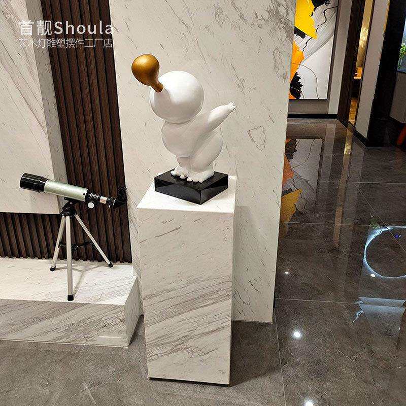 地基商场墩大理摆件龙大台商售楼部石售楼银白展示台客厅落地底座