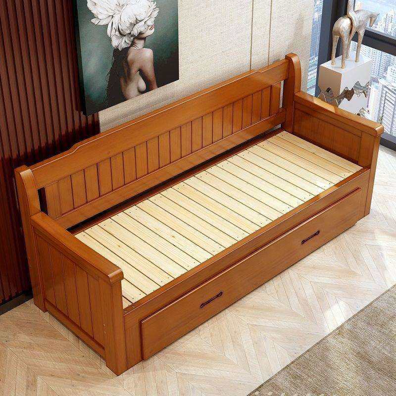 实木沙发床一体两用可伸缩客厅小户型多功能可储物推拉折叠沙发床