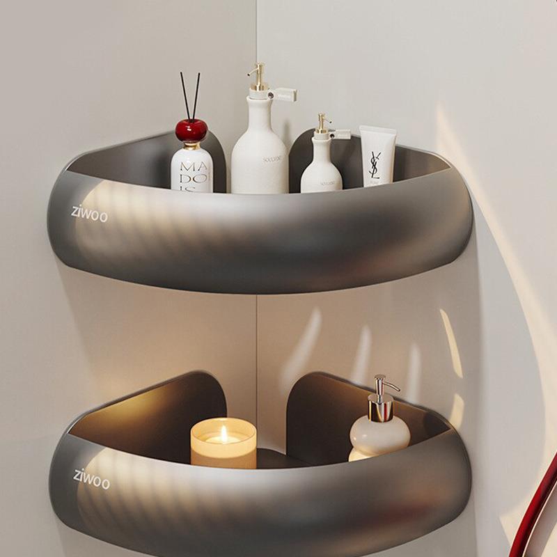 洗漱台架子卫生间高颜值篮免收纳墙上厕所打孔转角浴室置物架三角