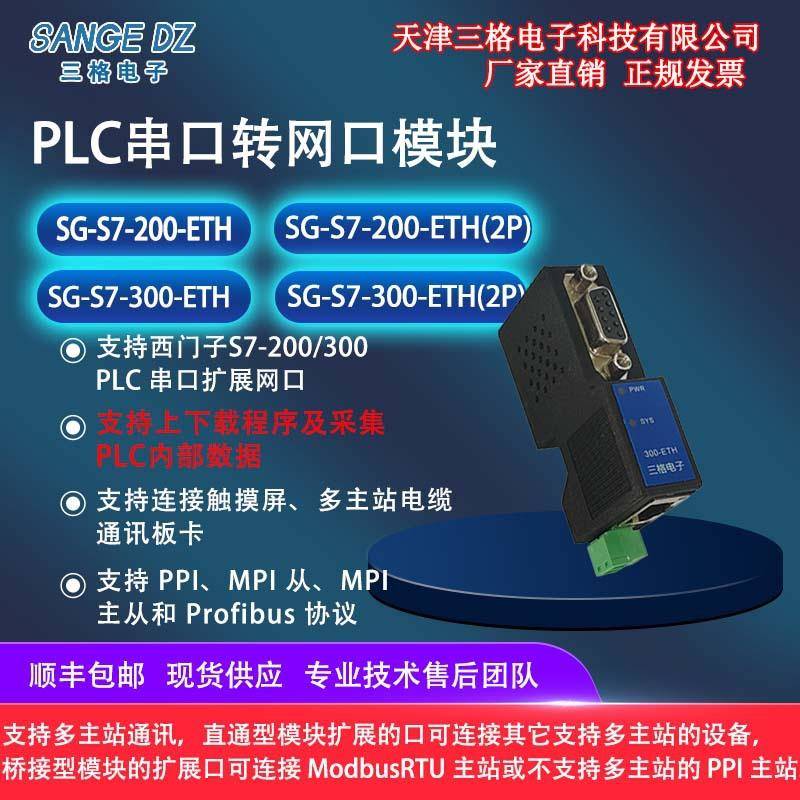 兼容西M子MPI/PPI/DP转以太网模块S7-200/300PLC串口转网口通讯