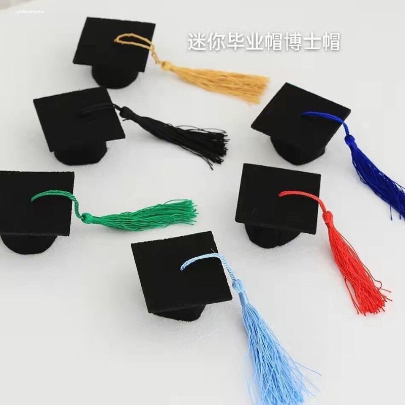 博士帽小号迷你酒瓶盖装饰儿童挂件帽子毕业典礼学士帽娃娃配件图片