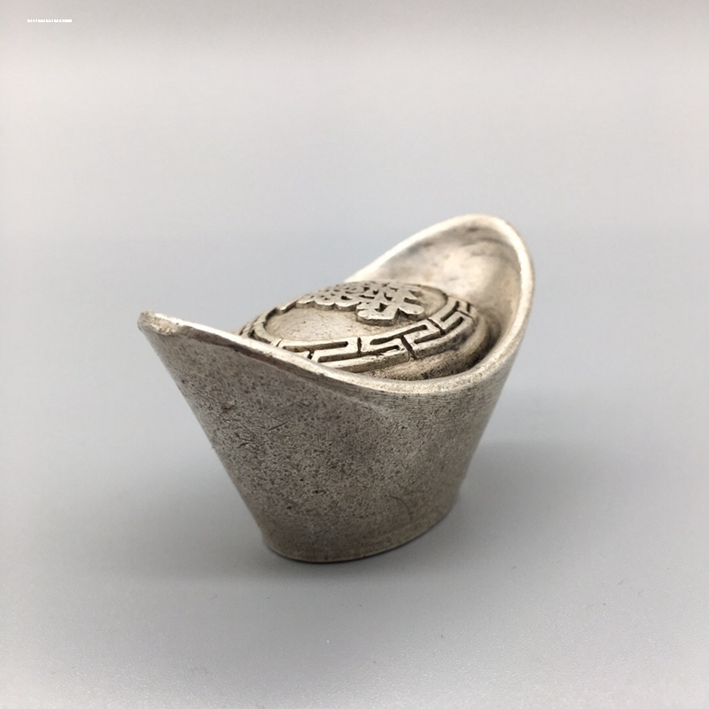 银元宝摆件大小号仿古仿真合金实心大清库银家居装饰开业乔迁礼品