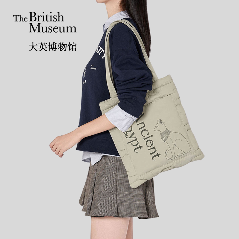 大英博物馆安德森猫珩缝口袋电脑包单肩包实用闺蜜生日礼物女生