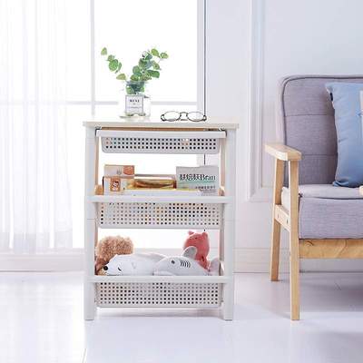 厨房多层置物架塑料储物架浴室杂物架落地木头层架抽屉式整理架子