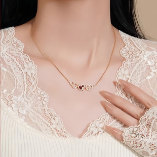 999纯银镂空葫芦红玛瑙项链女款高级感轻奢精致锁骨链送女友礼物