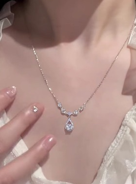 法国原创999纯银人鱼之泪女项链