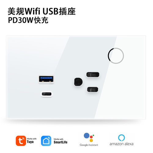 美规涂鸦WIFIUSB插座16APD30W