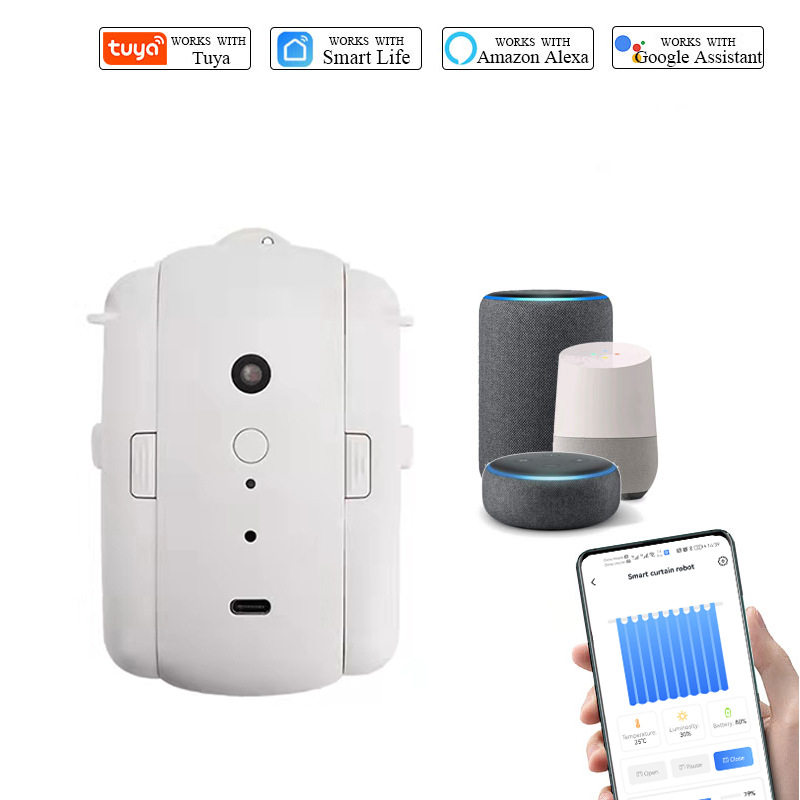 WiFi电动窗帘电机免布线智能家居