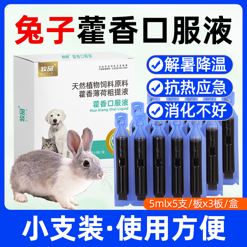 兔用藿香口服液宠物兔防中暑幼兔孕兔调理肠胃助消化天然植物饲料