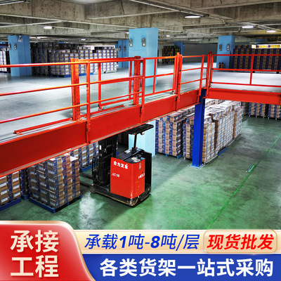 定制厂房二层阁楼平台货架仓库重型钢结构可拆卸办公室隔层夹层