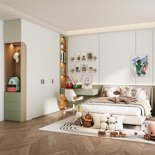 索菲亚现代奶油全屋定制儿童房间家用卧室走入式衣柜子家具19800