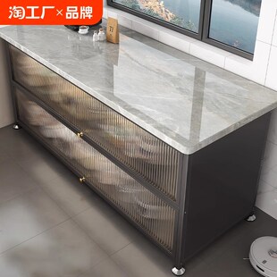 厨房置物架落地多层微波炉餐边收纳储物柜多功能靠墙一体碗橱柜子