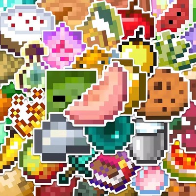 100张我的世界素材贴纸mc虚拟世界diy装饰防水笔记本ipad防水贴画