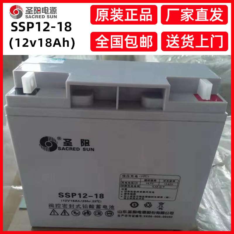 内置ups蓄电池 SSP12-18/12V18AH应急系统UPS电源专用圣阳蓄电池