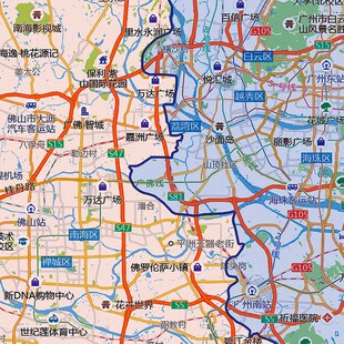 2024新款珠三角地图贴图办公室挂图高清壁贴超大装饰画定