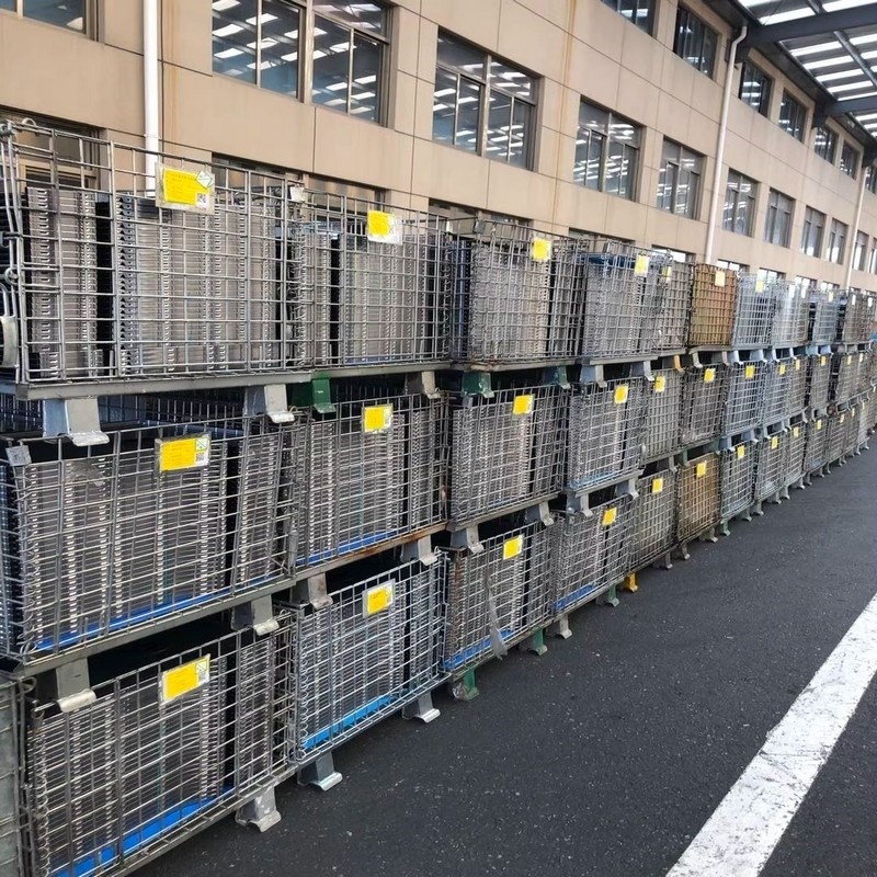 折叠铁框仓库铁丝仓库笼铁笼分拣工业网片笼蝴蝶笼工厂.钢丝笼带