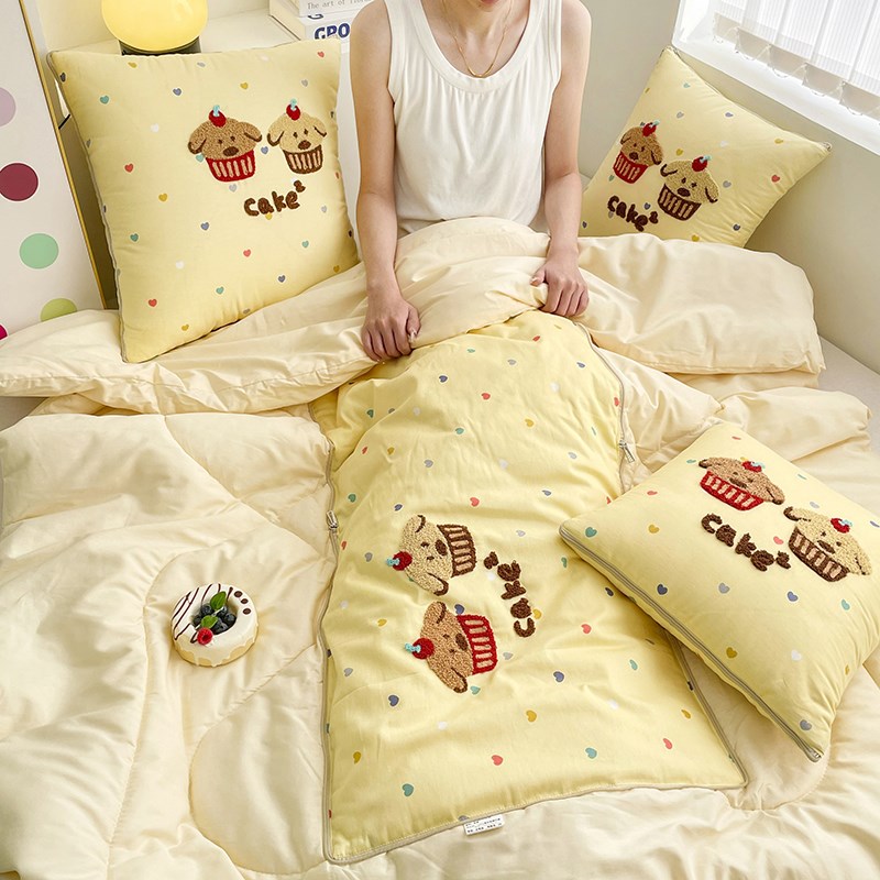 新款全棉抱枕被子两用二合一车载靠枕儿童M午睡枕办公室毯子空调