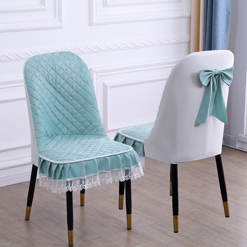 轻奢弧形椅子套罩餐桌椅套坐垫靠背一体垫四季通用椅垫凳子套餐厅
