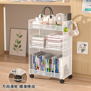 办公室桌旁文件筐落地置物架可移动书箱带轮坐位桌面下收纳柜