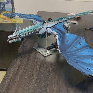 冰霜巨龙模型飞龙积木成人高难度拼装玩具恐龙男孩子益智儿童礼物