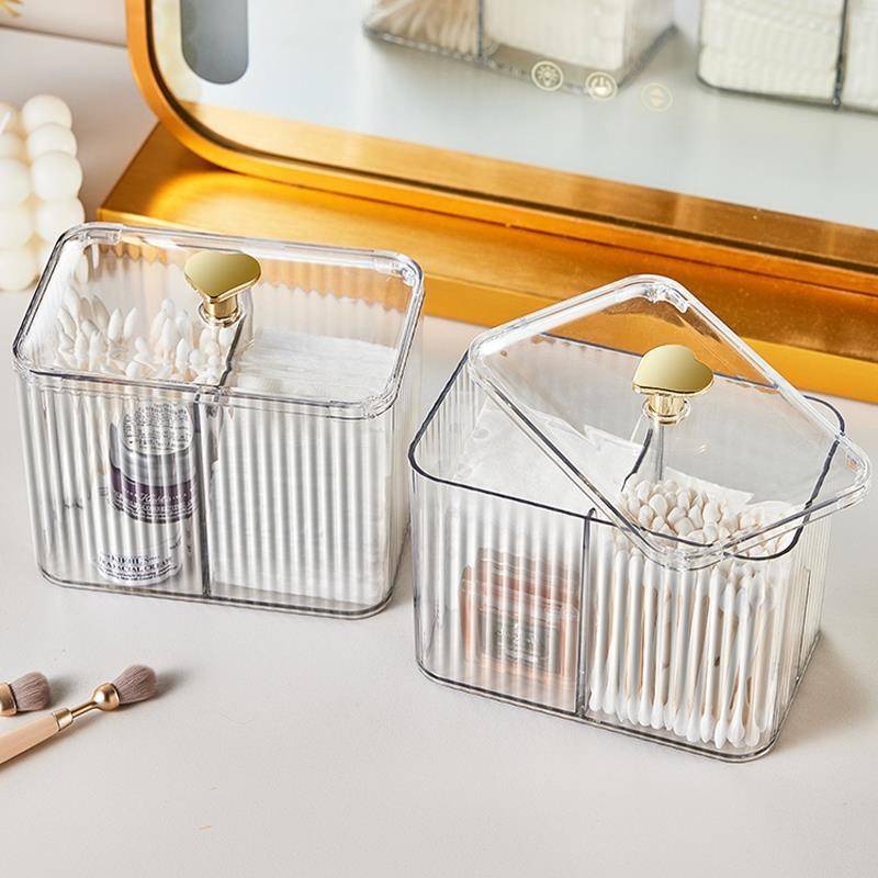 卸妆棉棉盒签纳盒带盖化妆棉妆梳台皮17087451筋口收红棉棒盒家用