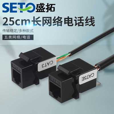 FTPCAT6 CAT6A CAT7 25cm网络线电话线网络连接器双通头直通