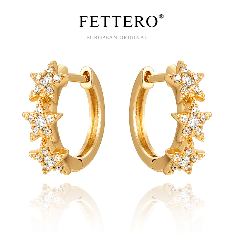 fettero简约星星耳环女款少女甜酷小众时尚耳饰日常轻奢耳扣耳圈