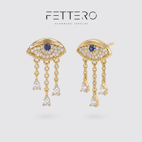 fettero欧美复古恶魔之泪耳钉女款独特稀奇古怪耳饰小众时尚耳环