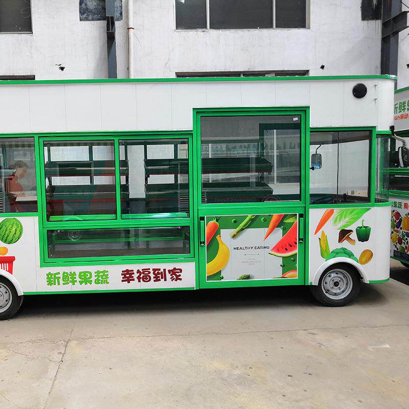 厂家供货移动餐车水果车果蔬车电动四轮小吃车流动美食餐车