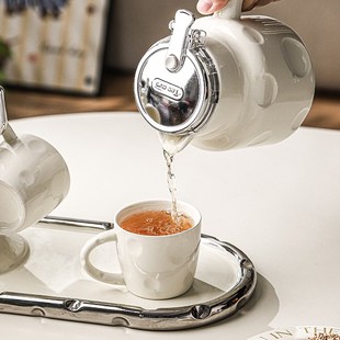 家用乔迁新居茶杯茶具水壶客厅待客高档陶瓷水杯水具 杯子杯具套装