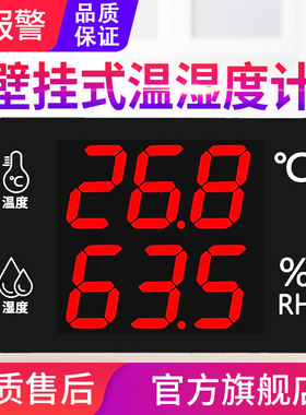 HEC106A/B/C/D壁挂式声光报警温湿度计显示屏幕温度湿度检测仪表