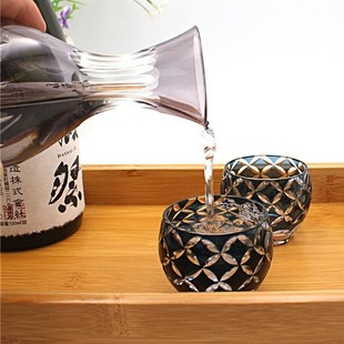清酒杯烈酒杯白酒杯分酒器手工雕刻江户切子玻璃玻璃杯家用 日式