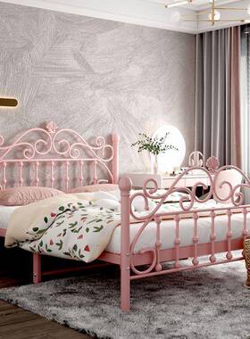 铁艺1.102床5米单人1.8米双人床公主铁架床欧式1.床5铁简床约现代