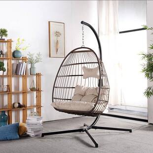 室内阳外家具花园台露吊台藤制折叠拆TF-9766S装秋千休闲椅单人篮