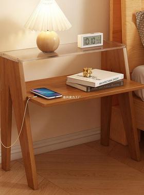 床头柜柜现代约床尾收纳LEZ小简型子实木轻奢感物柜卧储室置物架