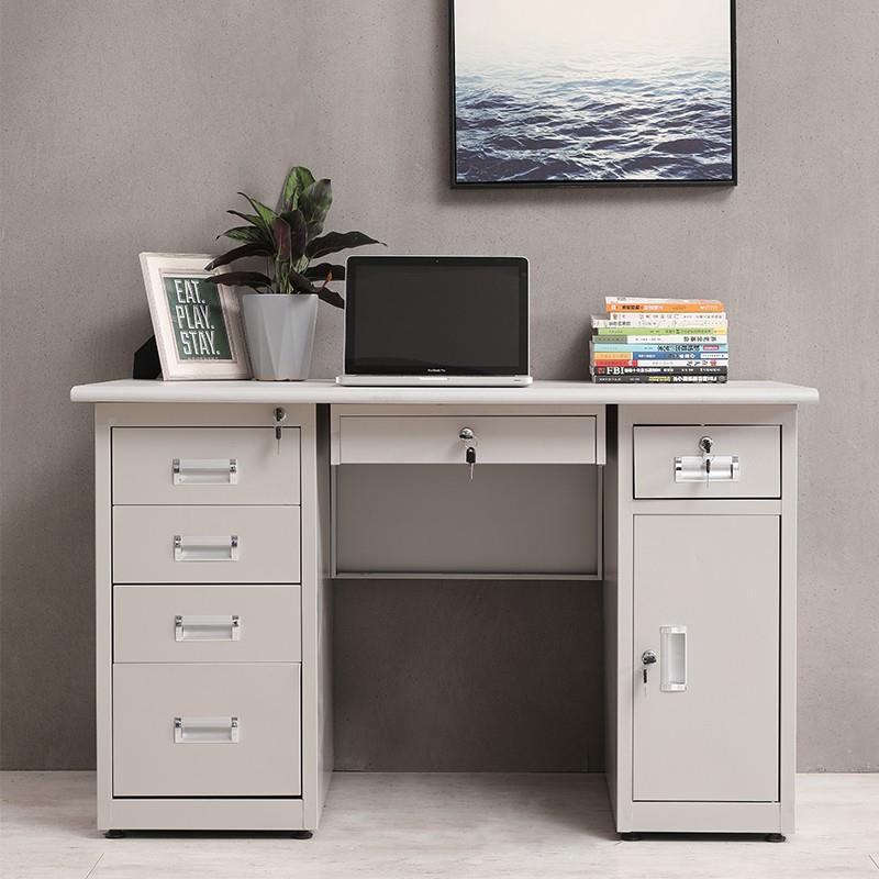 桌加厚钢制办公电抽脑桌单人1.2米1.4米作财务DR-GZBGZ办公室员工